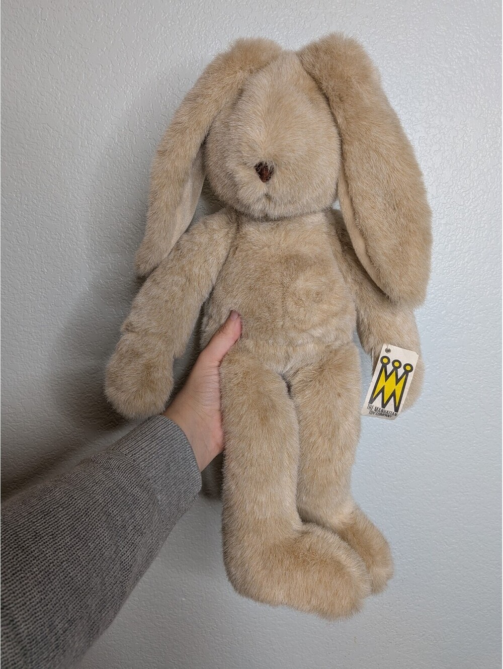 Vintage 1994 Manhattan Toy Company Garden Bunny Plush Rabbit Tan SK 2000 NWT